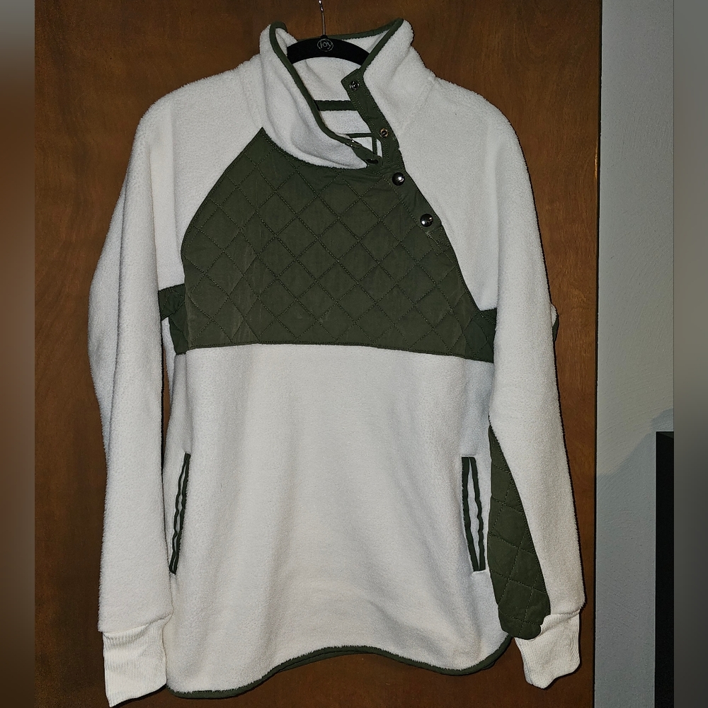 Women's Abercrombie and Fitch Asymmetrical Snap Sweatshirt - Size L